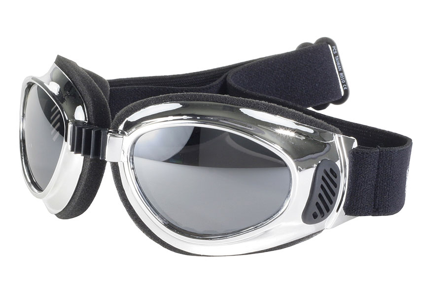 chrome frame motorcycle goggles